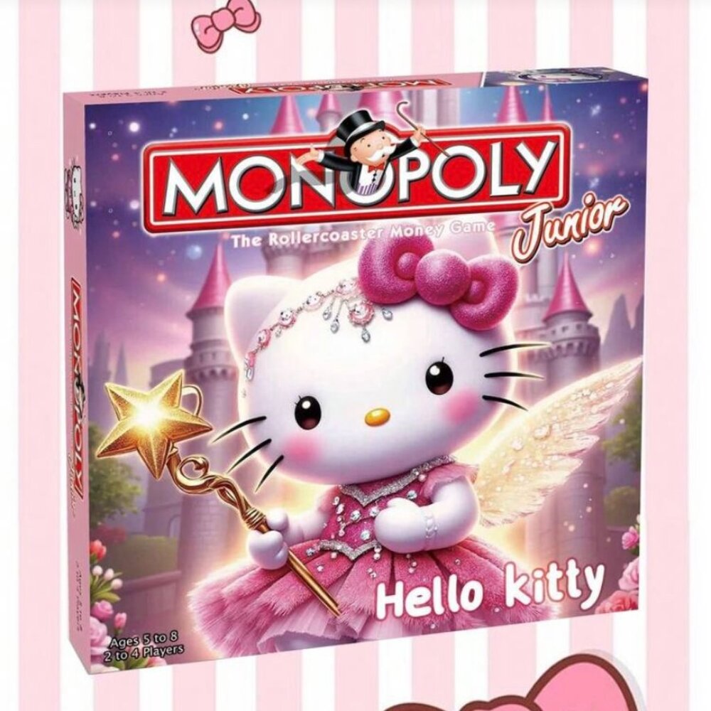 Sanrio Hello Kitty Monopoly Junior Board Game Ages 5–8 2–4 Players Family - New
